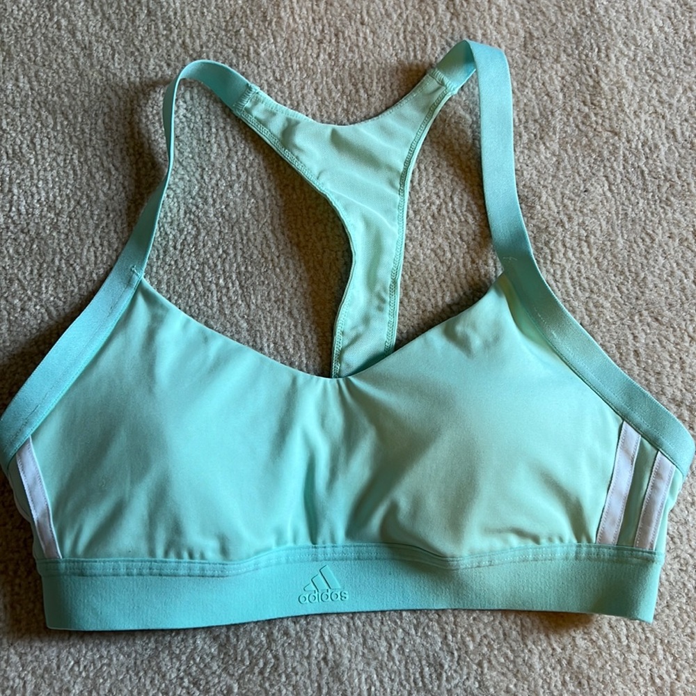 Adidas mint sports bra with removable padding